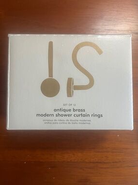 West Elm Antique Brass Modern Shower Curtain Rings - Brass